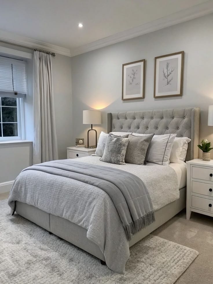 Neatly made bedroom ready for guests